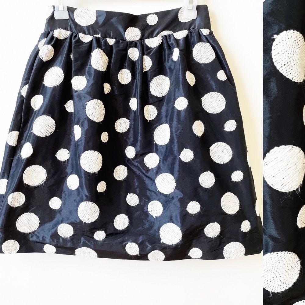 Alice + Olivia Polka Dot Embroidered Mini Skirt